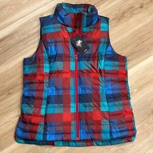 NWT Lands End Down, puffer plaid vest
